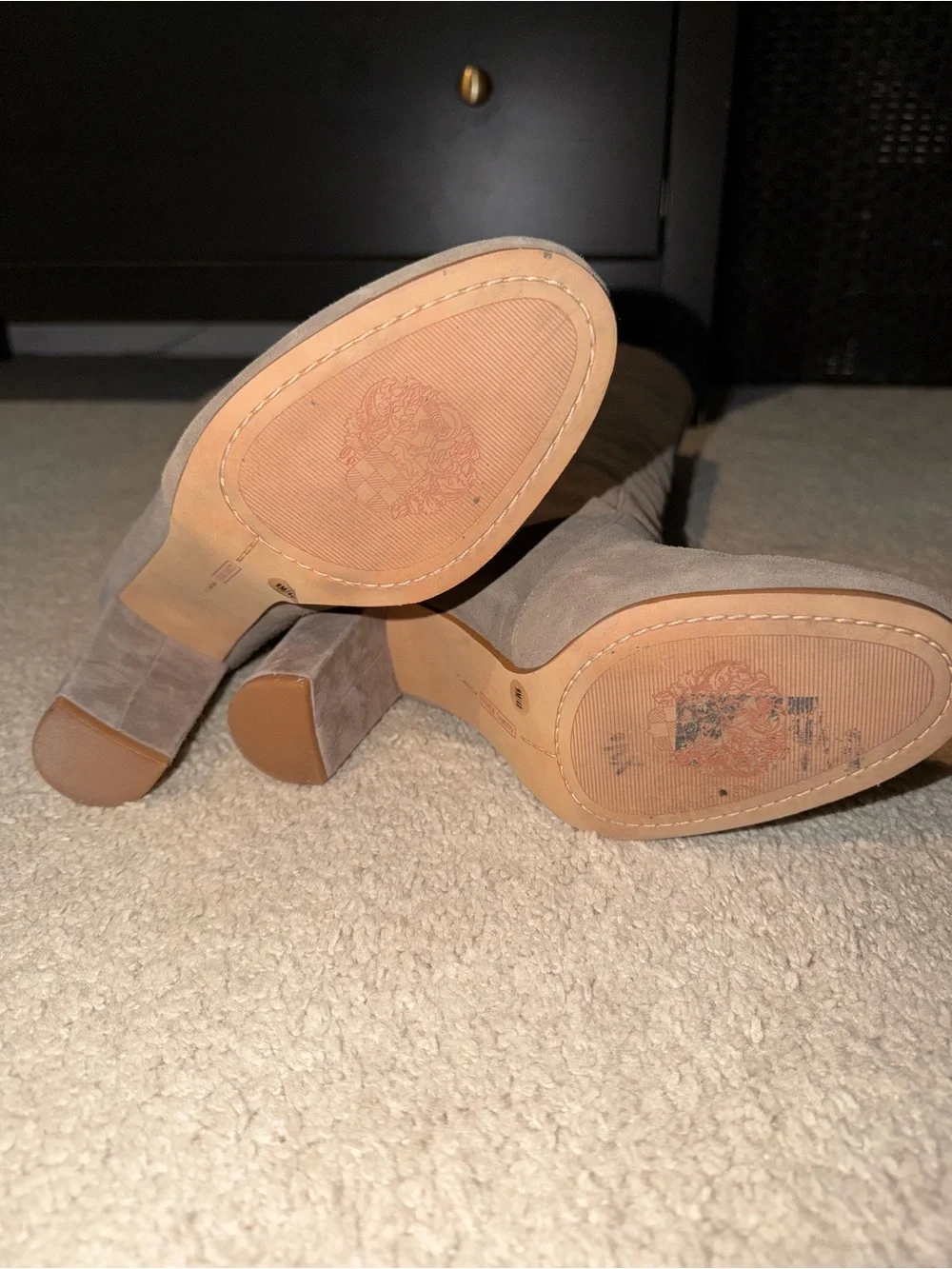 Vince Camuto Sessily Over-the-Knee Suede Leather Block Heel Boots